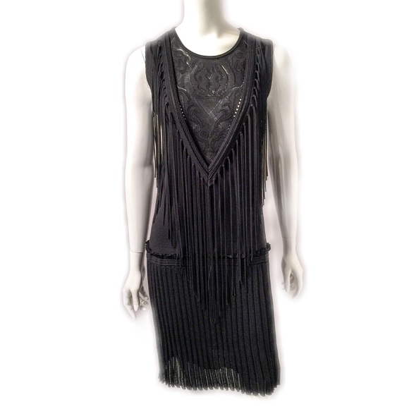Roberto Cavalli Dresses & Skirts - Roberto Cavalli Fringe Dress in Black Size 6
